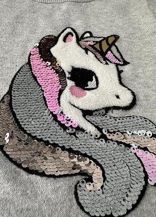 Светр єдиноріг паєтки - свитер свитшот единорог пайетки блестки