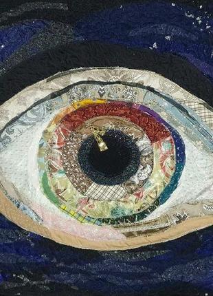 Панно клаптикове, печворк, картина з тканини "всебачуще око"1 фото