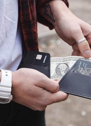 Мінімалістичний гаманець manmade з італійської шкіри portofino1 фото
