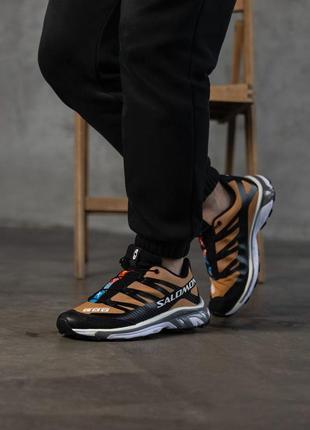 Кроссовки salomon xt-4 advance brown black white grey1 фото