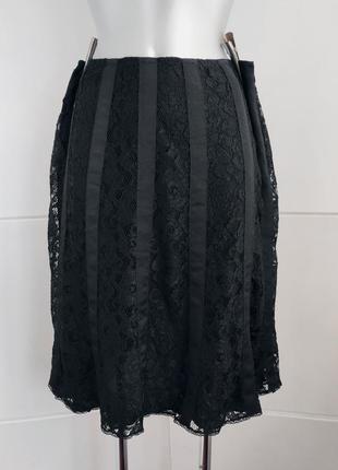Стильная кружевная юбка  премиум класса marc cain черного цвета