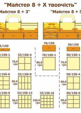 Ящик-органайзер для творчості «майстер 8+х творчість » / органайзер для хобі8 фото
