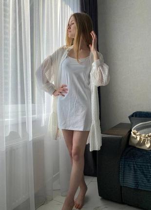 Белое платье-рубашка5 фото