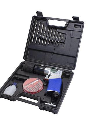 Пневмодрель с реверсом, набором бит и сверел 20пр(патрон:1-10мм,2200об/мин,6.3bar,штуцер 1/4'') rf-rp7810