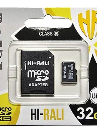 Карта пам'яті hi-rali microsdhc (uhs-1) 32 gb class 10 (з адап...