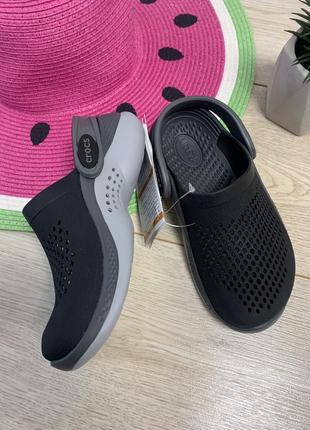 Дитячі крокси crocs  literide 360 kids 207021 black/slate grey