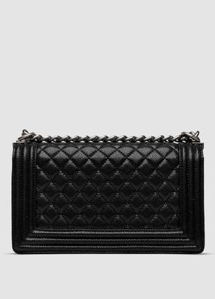 Жіноча сумка в стилі chanel medium boy black/silver caviar rhw premium.5 фото