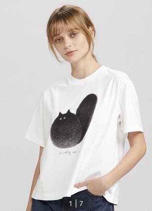 Футболка с котами 😻 100 % бавовна  uniqlo унікло  юнікло японія4 фото