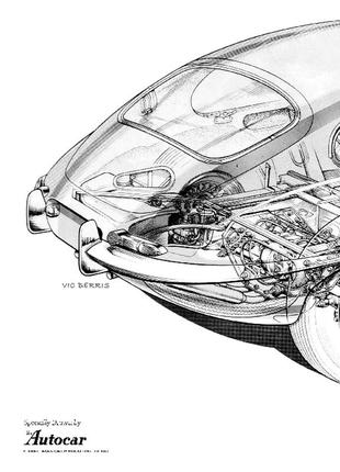 Плакат jaguar e-type 1960, 84х50 см3 фото