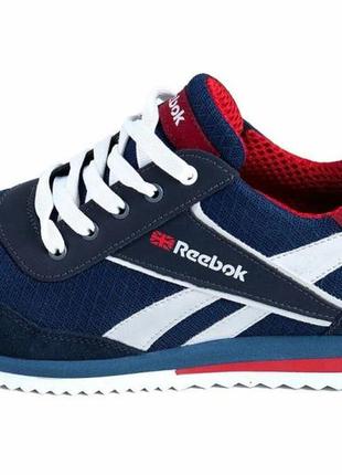 Літні кросівки сітка reebok колір синій, білий, червоний4 фото