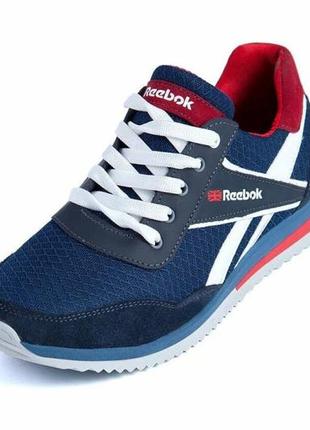 Літні кросівки сітка reebok колір синій, білий, червоний3 фото