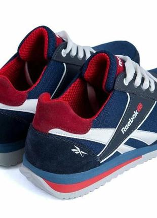 Літні кросівки сітка reebok колір синій, білий, червоний5 фото