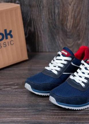 Літні кросівки сітка reebok колір синій, білий, червоний7 фото