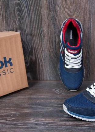 Летние кроссовки сетка reebok цвет синий, белый, красный10 фото