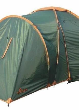 Четырехместная кемпинговая двухкомнатная палатка totem hurone
