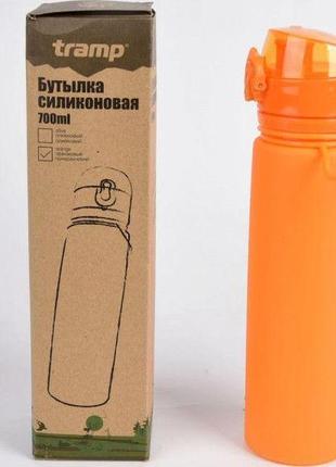 Пляшка силіконова tramp 700ml orange спортивна пляшка з харчов...