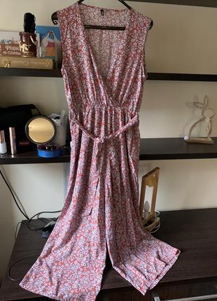 Летний вискозный комбинезон- 7/8 кюлоты