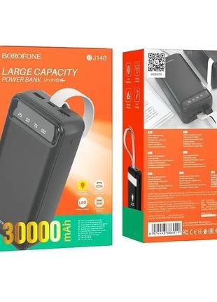 Повербанк borofone j14b-30000 ма·год power bank с цифровым дисплеем, фонариком, 2хusb/type-c/micro usb nxs3 фото