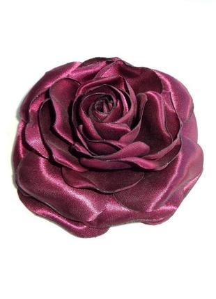 Брошь цветок  "роза марсала"1 фото