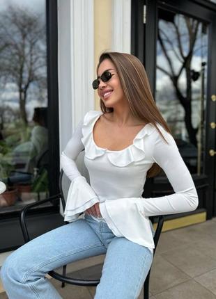 500 грн🕊️женский топ с рукавами рюш