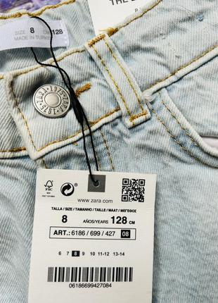 Джинсовые шорты, бермуды zara, коллекция 2024 года, на 128 см, 134 см и 140 см5 фото