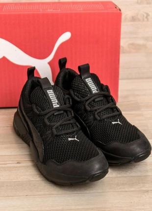 Летние кроссовки сетка puma черные1 фото