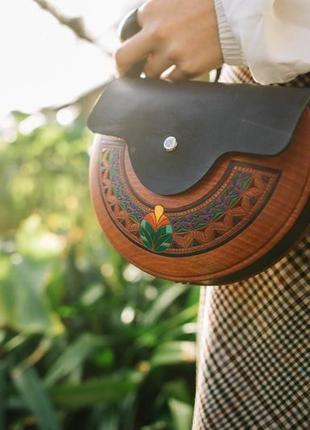 Жіноча дерев'яна сумка "квітка"