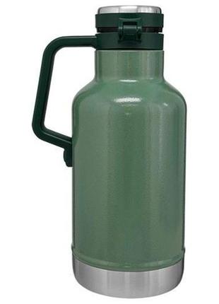 Термос для пива stanley easy-pour growler hammertone green 1.9...5 фото