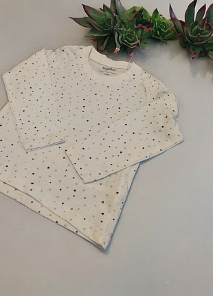 Белый лонгслив (кофта) lupilu