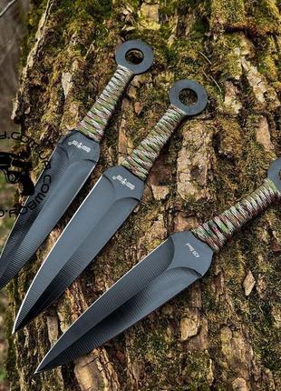 Набір мететальних ножів (3в1) японські кунаї "cамурай"