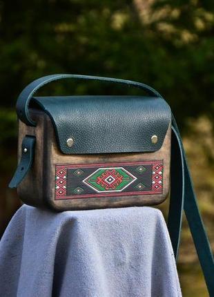 Жіноча дерев'яна сумочка "vereta"2 фото