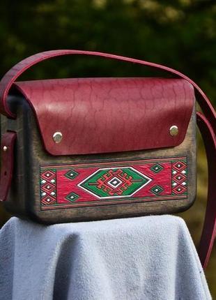 Жіноча дерев'яна сумочка "kilim"1 фото