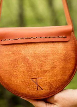 Женская деревянная сумочка "рыжая"3 фото