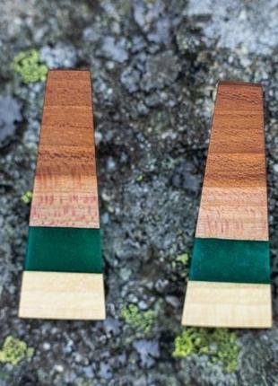 Женские деревянные серьги2 фото