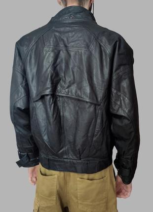 Кожаная винтажная мужская куртка3 фото