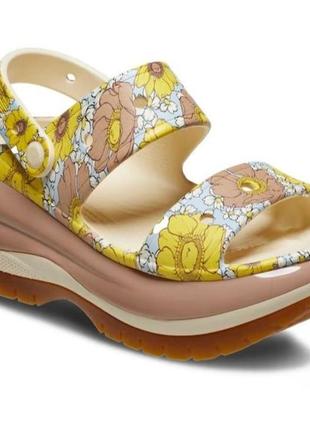 Босоножки / сандалии на платформе crocs mega crush retro floral sandal2 фото