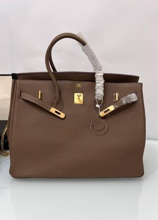 Кожаная сумка в стиле hermes