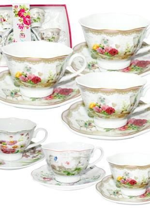 1752-08 сервіз чайний 12пр англійський сад (чашка - 200мл,блюд...