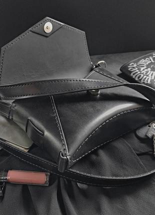 Дизайнерська базова сумка клатч з натуральної шкіри "aurora"3 фото