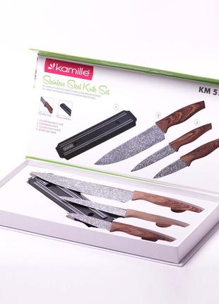Набір кухонних ножів на магнітній смужці 4 предмета4 фото