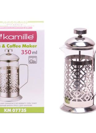 Заварник френчпресс kamille 350мл для чаю і кави km-0773s