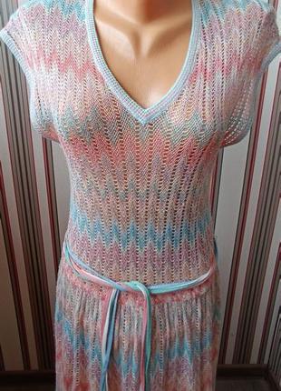 Летнее вязаное платье tricoville,p.l(48)3 фото
