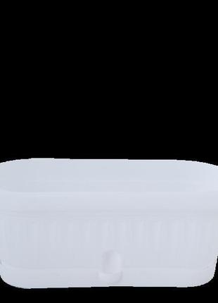 Вазон "терра" з подст. кактус. 31,5*11,0 див. (білий)1 фото