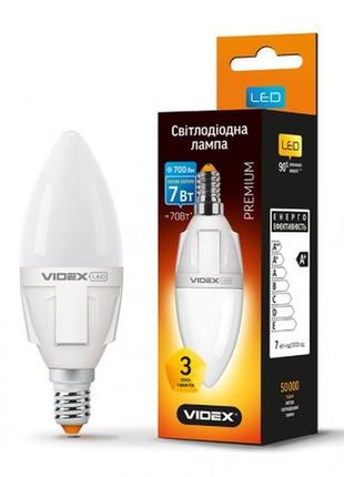 Led лампа videx c37 7w e14 3000k 220v