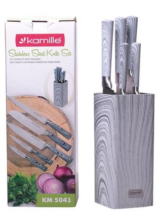 Набір ножів kamille 6 предметів з нержавіючої сталі (5 ножів+п...