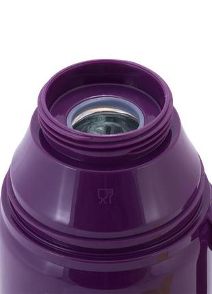 Термос kamille фіолетовий 600мл пластиковий зі скляною колбою ...6 фото