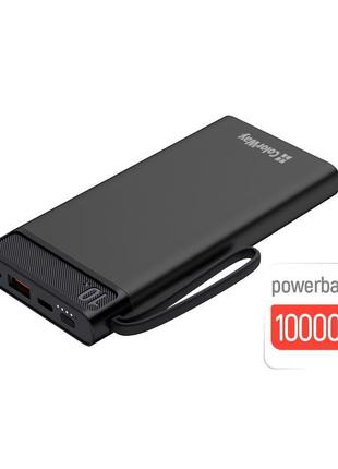 Павербанк 10000 mah metal case 18w чорний, colorway