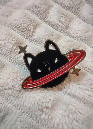 Пин. значок брошь кошка украшение сатурн на рюкзак