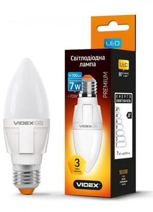 Led лампа videx c37 7w e27 3000k 220v