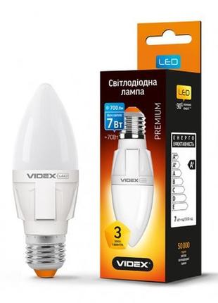 Led лампа videx c37 7w 4100k e27 220v